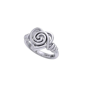 Spiral of growth, evolution, and progression. Its continuous, winding form suggests ongoing development and expansion sterling silver Ring by Peter Stone Jewelry TRI2481 - Jewelry